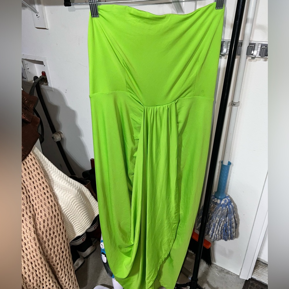 WOMENS XL STRAPLESS TEAL GREEN DRESS